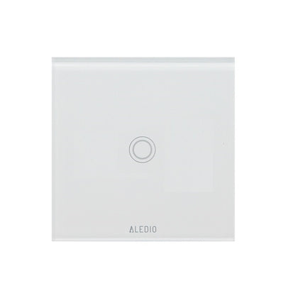 Intrerupator cap-scara simplu, cu touch, rama din sticla, alb, Aledio A1G2WA, , alternativo.ro