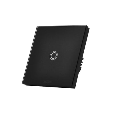 Intrerupator cap-scara simplu, cu touch, rama din sticla, negru, Aledio A1G2WN, , alternativo.ro