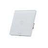 Intrerupator inteligent simplu, cu touch, rama din sticla, WiFi, alb, Aledio A01WFA