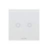 Intrerupator inteligent dublu, cu touch, rama din sticla, WiFi, alb, Aledio A02WFA