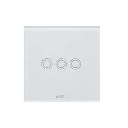 Intrerupator triplu, cu touch, rama din sticla, alb, Aledio A3G1WA, , alternativo.ro