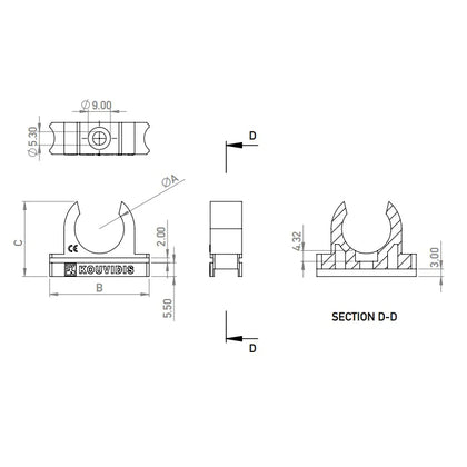 Clema fixare, Ø25, galben, Supersol Plus, Kouvidis 4045025, , alternativo.ro