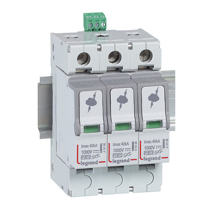 Dispozitiv de protectie la supratensiune PV, T2, 3P, 40kA, 1000V, 3 module, Legrand 414156, alternativo.ro