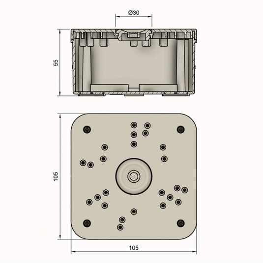 Doza de conexiune PT, pentru camere video, 100x100x50mm, IP54, alb, DABLER 39-020/25