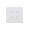 Intrerupator inteligent cvadruplu, cu touch, rama din sticla, WiFi, alb, Aledio A04WFA