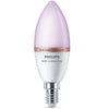 Bec LED RGB inteligent lumanare, C37, E14, 4.9W, lumina multicolora, Wi-Fi, Bluetooth, Philips 8719514437333 8719514372405