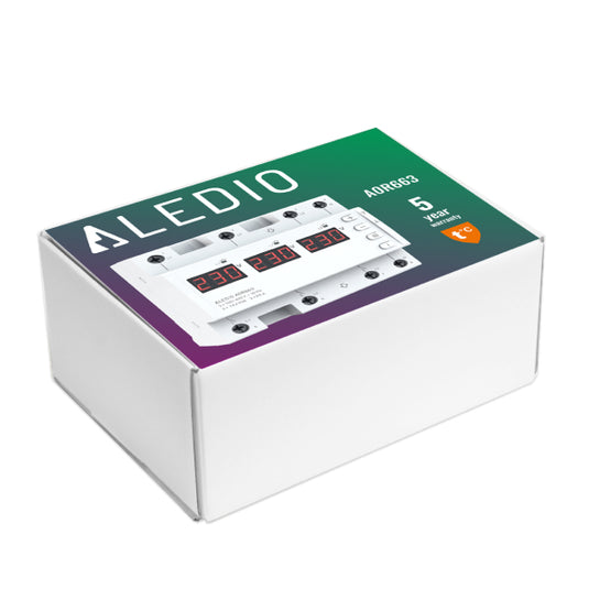 Releu de monitorizare tensiune, trifazat, 63A, 6 module, Aledio A0R663