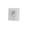 Priza simpla cu capac, standard german, 2P+T, rama din sticla, 16A, alb, Aledio A1PC0A