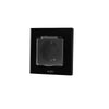 Priza simpla cu capac, standard german, 2P+T, rama din sticla, 16A, negru, Aledio A1PC0N