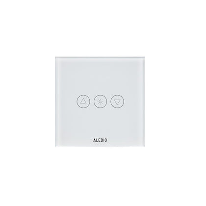 Intrerupator inteligent dimabil, cu touch, rama din sticla, WiFi, alb, Aledio A1VWFA, , alternativo.ro