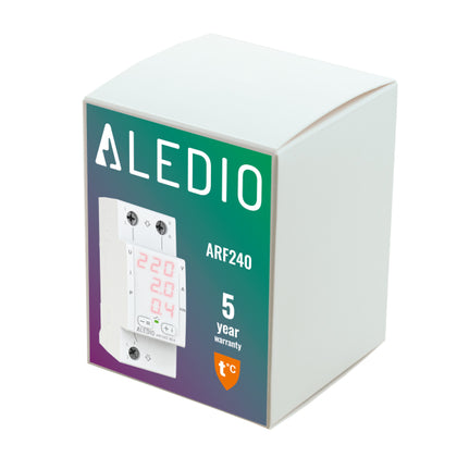 Releu de protectie multifunctional monofazat, 40A, cu afisaj tensiune, curent, putere, Aledio ARF240, , alternativo.ro