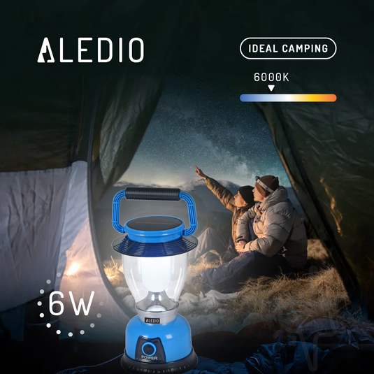 Felinar LED, solar, reincarcabil, 6W, 800mAh, albastru, Aledio