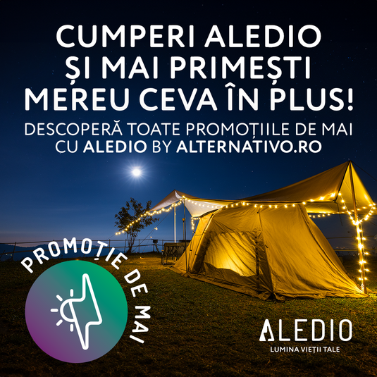 2 x Kit sistem solar, 40W, 18Ah, cu lanterna si iesire USB, bec LED, proiector, boxa bluetooth, panou solar inclus, Aledio + 1 x Lanterna LED, solara, multifunctionala, 5W, 2000mAh, Aledio