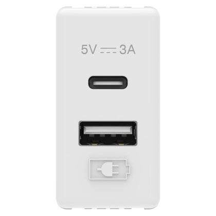 Priza USB, tip A+C, 1 modul, 5V, 3A, alb, System GW20363, , alternativo.ro