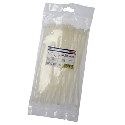 Coliere pentru cabluri, 3.6x203mm, incolor, 100bc/punga, Gewiss GW52236, , alternativo.ro