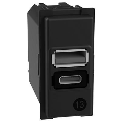 Priza USB, tip A+C, 1 modul, 5V, 3000mA, fara placa, Living Now K4191AC, , alternativo.ro