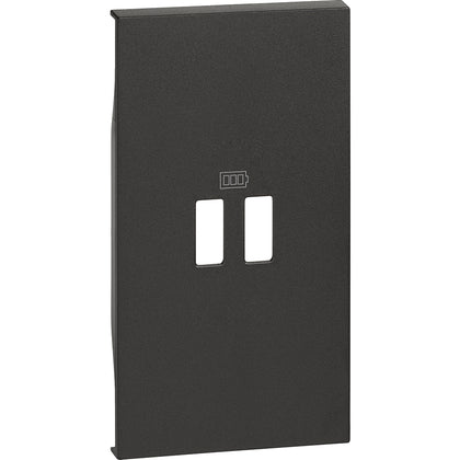 Placa incarcator USB dublu, 2 module, negru, Living Now KG12C, , alternativo.ro