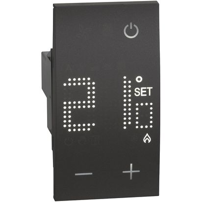 Termostat de camera, 2 module, 230V, negru, Living Now KG4441, , alternativo.ro