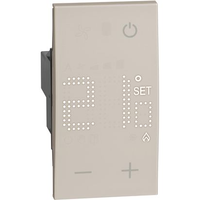 Termostat de camera, 2 module, 230V, nisip, Living Now KM4441, , alternativo.ro
