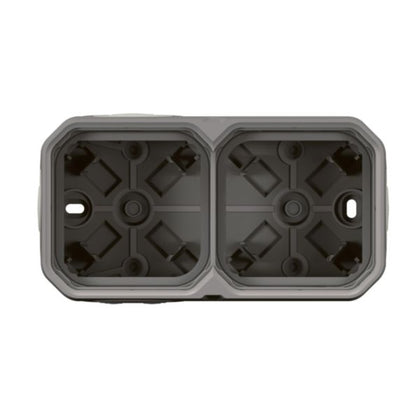 Doza modulara, 2 aparate, montaj aparent, orizontal, IP55, gri, Plexo 069672L, , alternativo.ro