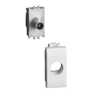 Priza TV, 1 modul, conexiune stea, conector tata, Alb, Living Light N4202DN, , alternativo.ro