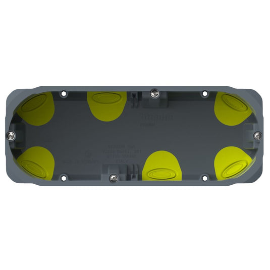 Doza aparataj modular, gips-carton, 6 module, 183x71x52mm, gri antracit/galben, Matix Bticino PB506NN