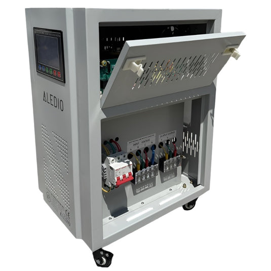 Stabilizatoare de tensiune, Stabilizator automat de tensiune, trifazic, 12000 VA, 10000 W, Aledio TNS12KVA, Alternativo.RO
