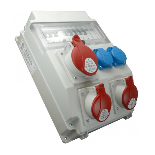 Panou de distributie, pentru organizare santier, ROS 11/FI-14 (2xPriza 5x16A + 1xPriza 5x32A + 2xPriza schuko), SEZ 34-1114