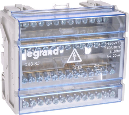 Repartitor modular, 4P, 40A, 6 module, Legrand 004885, alternativo.ro