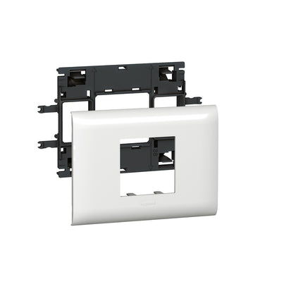 Suport aparataj Mosaic, capac DLP 85mm, 2 module, alb, Legrand 010992, , alternativo.ro