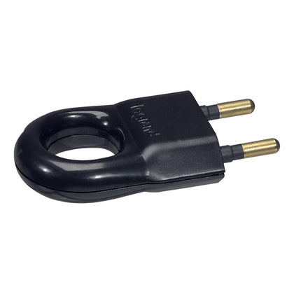 Stecher cu inel de extragere, fara contact de protectie, 6A, negru, Legrand 050163, , alternativo.ro