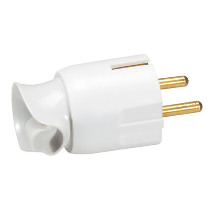 Stecher cu orientare cablu, cu contact de protectie, 16A, alb, Legrand 050172, , alternativo.ro