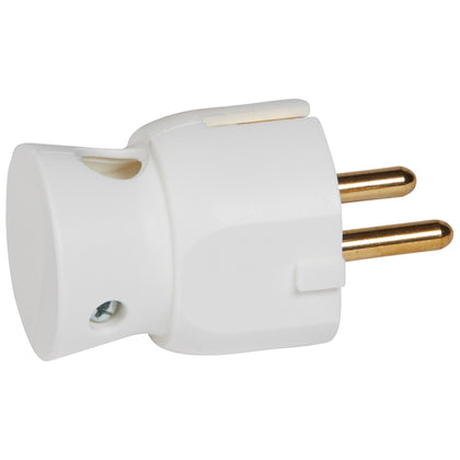 Stecher cu iesire laterala, cu contact de protectie, 16A, alb, Legrand 050316, , alternativo.ro