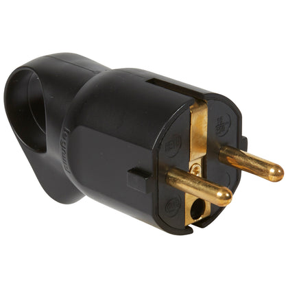 Stecher cu inel, cu contact de protectie, 16A, negru, Legrand 050328, , alternativo.ro