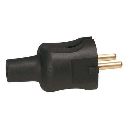 Stecher din cauciuc, fara contact de protectie, 16A, negru, Legrand 050451, , alternativo.ro