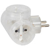 Adaptor 3 prize, iesiri laterale, 16A, cu contact de protectie, transparent, Legrand 050663