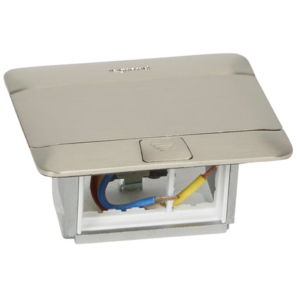 Doza Pop-Up, neechipata, 3 module, Otel slefuit, Legrand 054020, , alternativo.ro