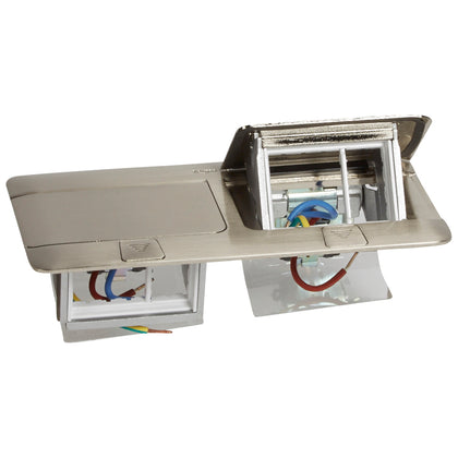 Doza Pop-Up, neechipata, 6 module (2x3m), Otel slefuit, Legrand 054022, , alternativo.ro