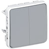 Intrerupator dublu / cap-scara, modular, 10A, IP55, gri, Plexo 069525