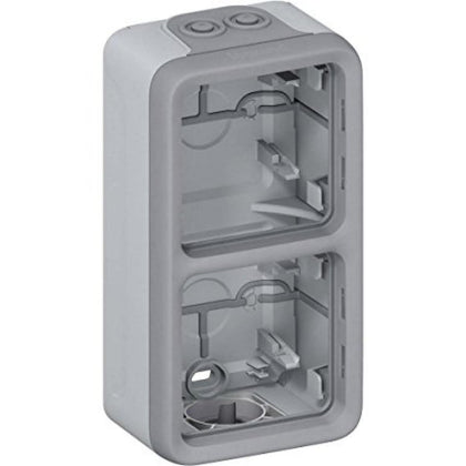 Doza modulara, 2 aparate, montaj aparent, vertical, IP55, gri, Plexo 069661, , alternativo.ro