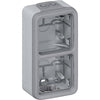 Doza modulara, 2 aparate, montaj aparent, vertical, IP55, gri, Plexo 069661