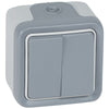 PLEXO INTRERUPATOR DUBLU PT CS 10A IP55 GRI 069715