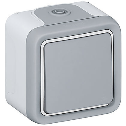Buton cu revenire, montaj aparent, 10A, IP55, gri, Plexo 069720, , alternativo.ro