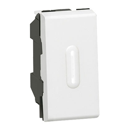Intrerupator cap-scara, 1 modul, cu lumina de control, 10A, alb, Mosaic 077002, , alternativo.ro