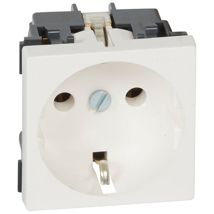 Priza simpla, 2 module, 2P+T, 16A, alb, Mosaic 077210, , alternativo.ro