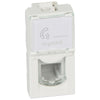 Priza de telefon, 1 modul, RJ11, 4 contacte, alb, Mosaic 078730