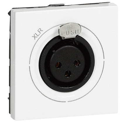 Priza audio, 2 module, XLR, 3 pini, alb, Mosaic 078755, , alternativo.ro
