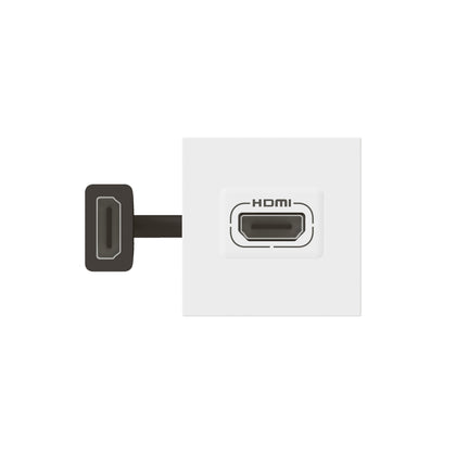 Priza HDMI 1.4, 2 module, tip A, precablata, alb, Mosaic 078979L, , alternativo.ro