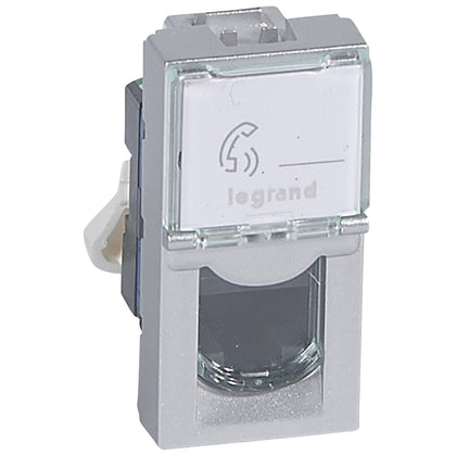 Priza de date, 1 modul, RJ45, Cat.6, FTP, aluminiu, Mosaic 079462, alternativo.ro