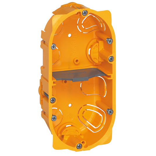 Doza de aparat, gips-carton, 4 module, 142x72x40mm, galben, Batibox 080042